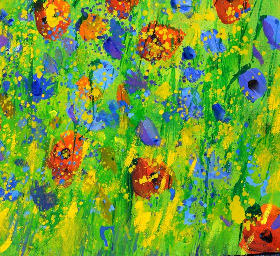 Poppies and blue cornflowers