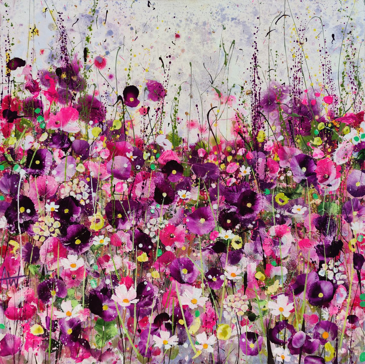 Expressive Oil Painting , Where Love Grows Wild By Angie Wright, 39 X 39, Artwork For Sale On Artfinder