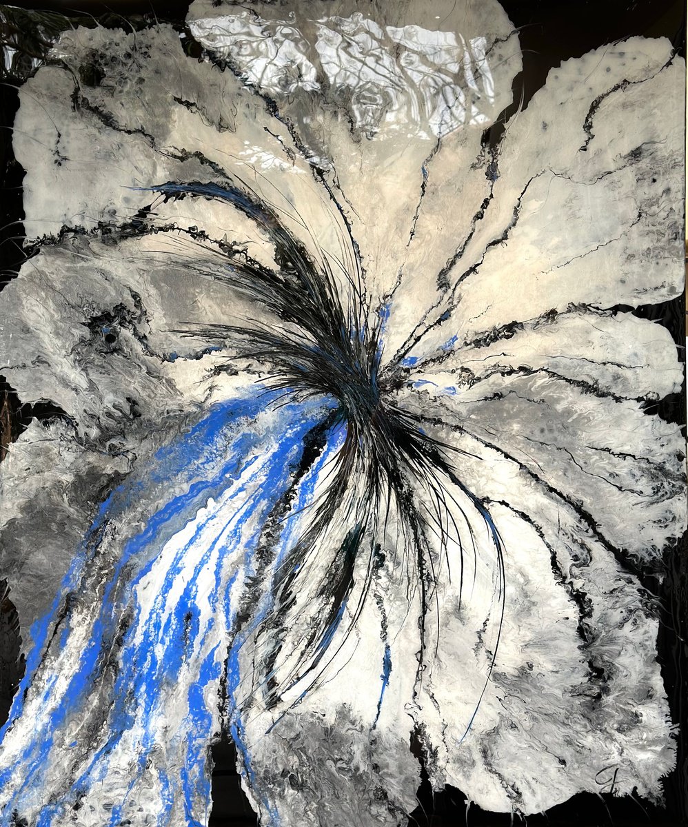 Art Of Contradictions - ? Blue Black Abstract By Kseniia Turik, 39 X 47, Artwork For Sale On Artfinder