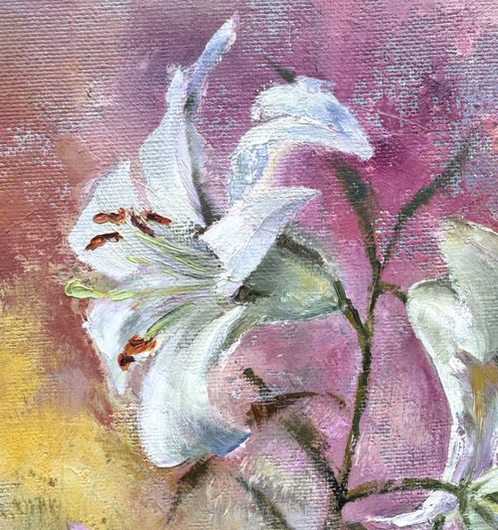 Multicolored lilies