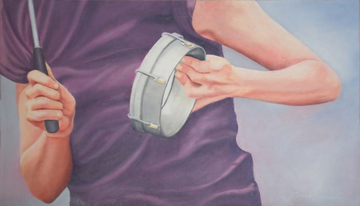 Photorealistic Portrait Oil Painting By Stephen Benedek, 24 X 14", Samba Hands, Original Artwork