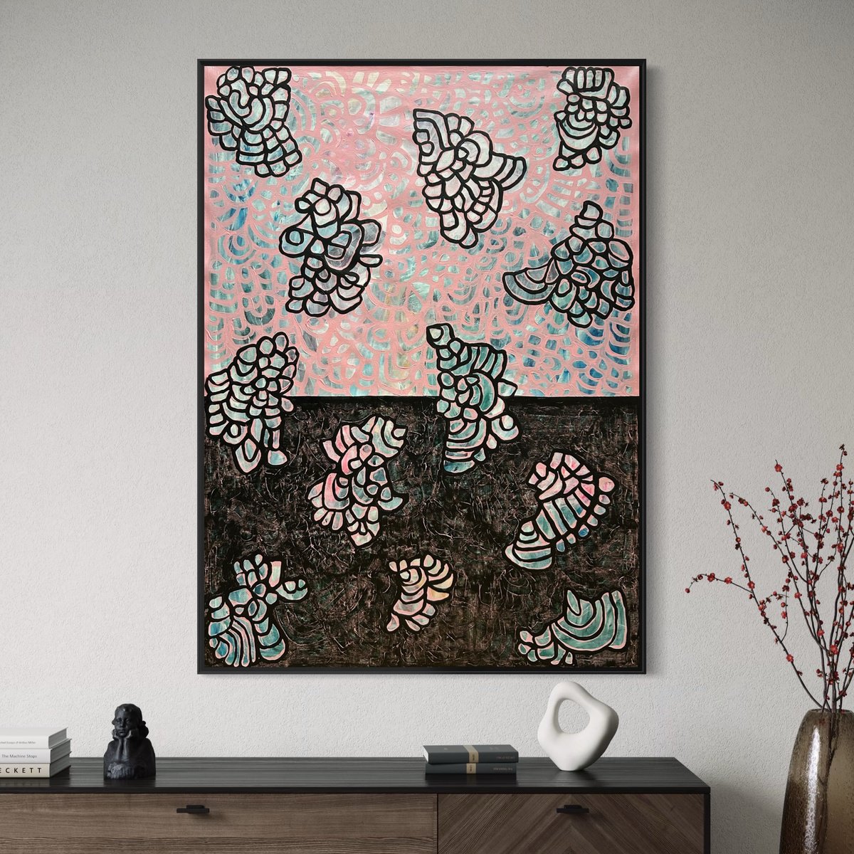 Between Coral And Butterflies By Samantha Malone, 37 X 51, Artwork For Sale On Artfinder