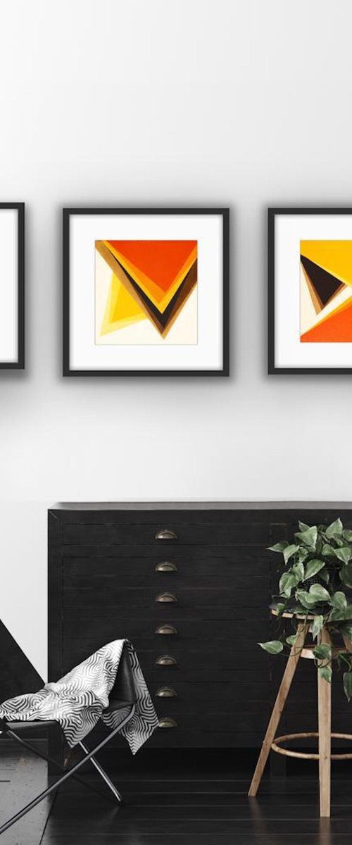 Orange Triptych by Catia Goffinet