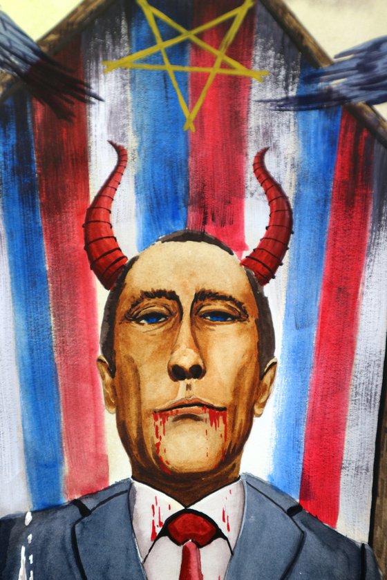 Russian "Devil" 2022 Watercolor on paper 76X56