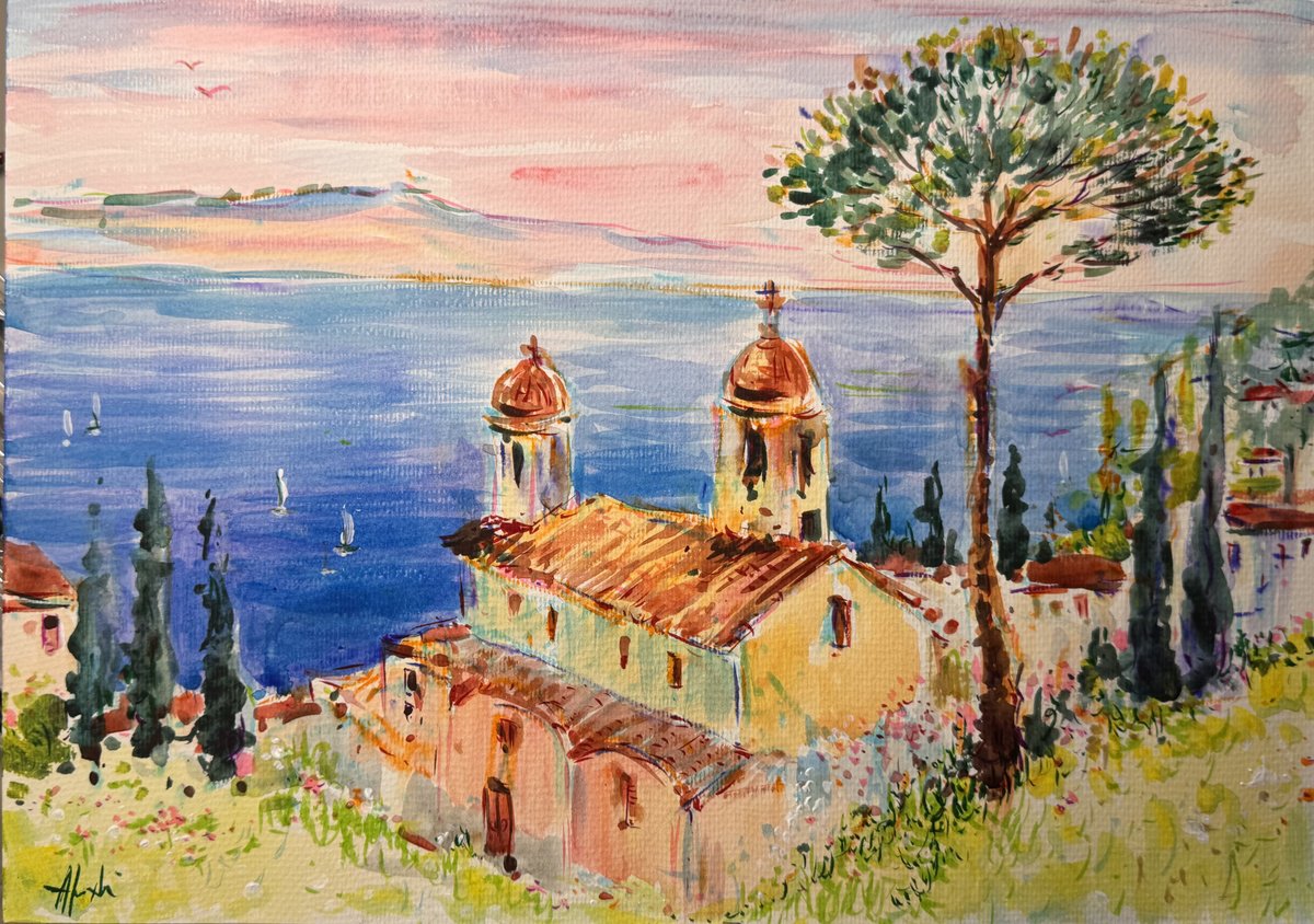 Abstract Watercolour , Ravello, Amalfi By Altin Furxhi, 17 X 12, Artwork For Sale On Artfinder