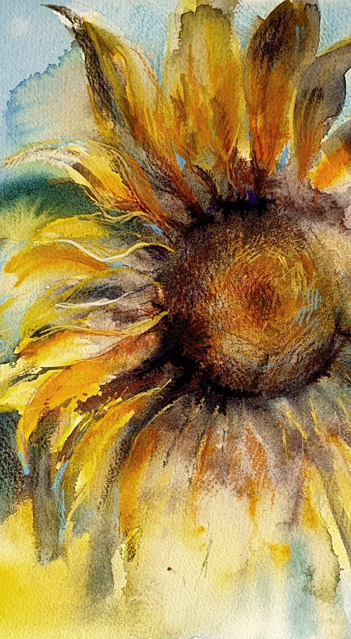 Sunflower portrait by Elena Genkin