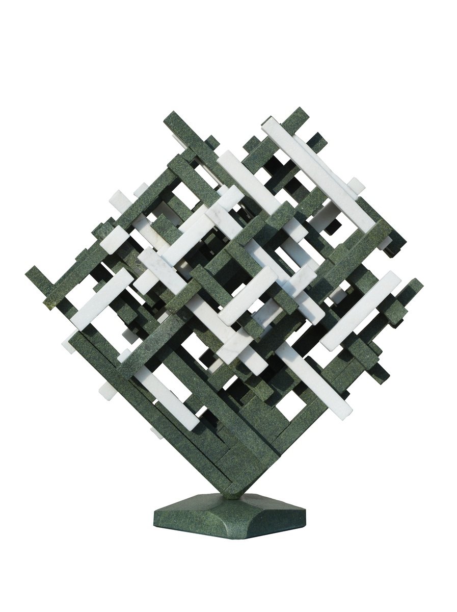 Abstract Stone Sculpture By Ognyan Chitakov, 21 X 22", "Theory Of Relativity", Original Artwork