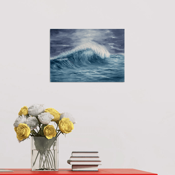 Sea Resonance. Watercolor wave