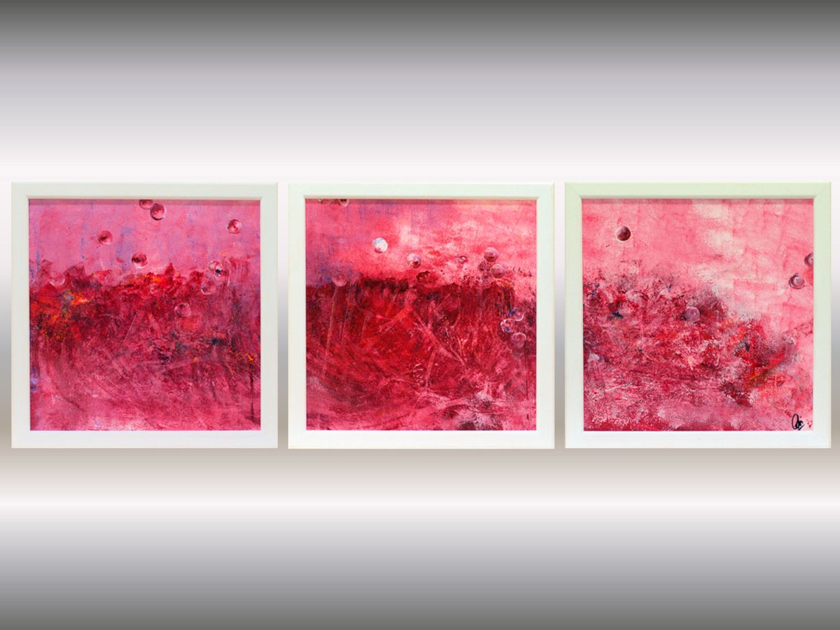 Abstract Acrylic Painting By Edelgard Schroer, 39 X 13, Fleurie, Original Artwork