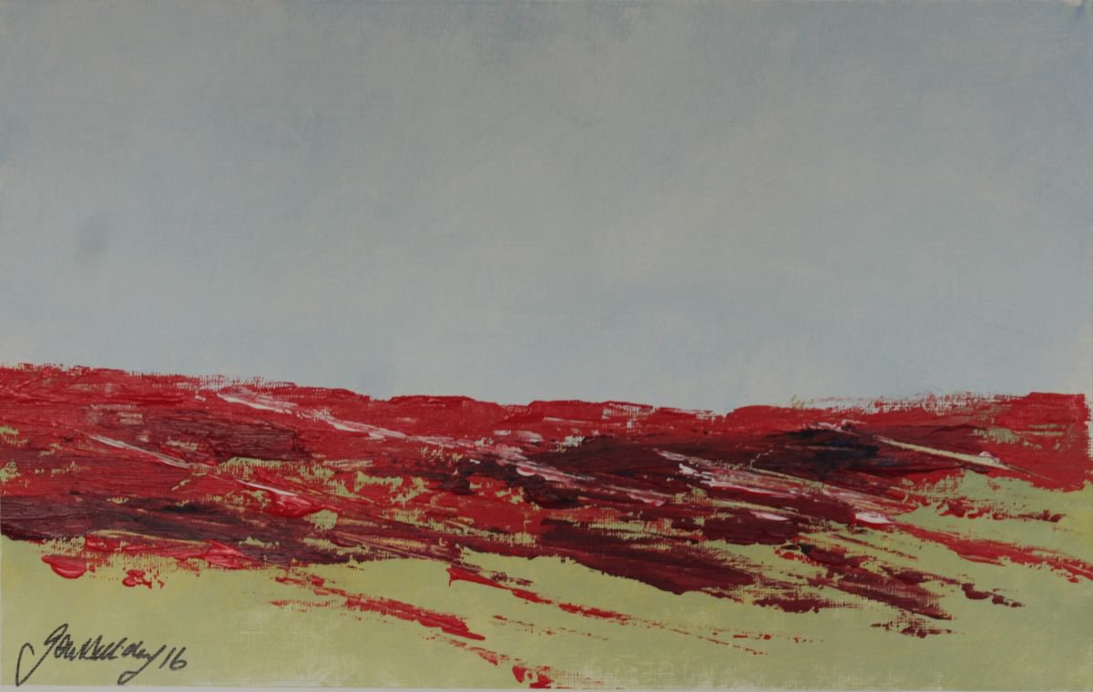 Landscape with red by John Halliday
