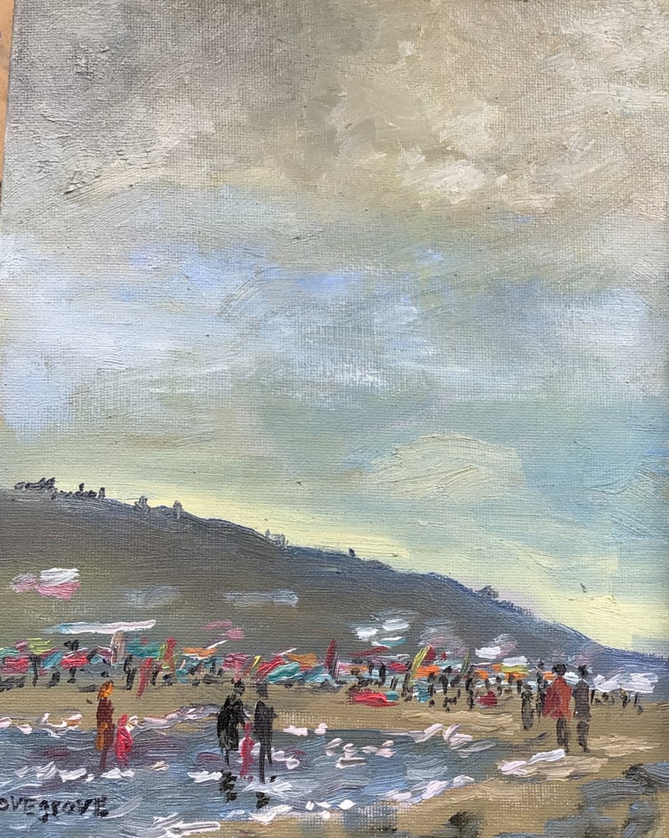 Cornish beach oil painting by Julian Lovegrove Art