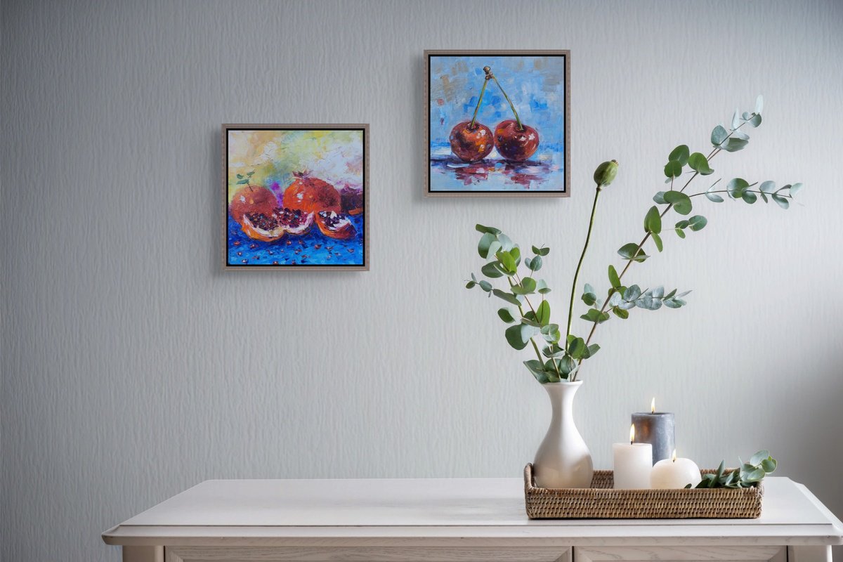 Impressionistic Still Life Oil Painting By Narek Qochunc, 16 X 8", Little Luxuries, Original Artwork