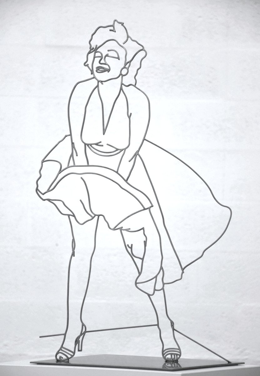 Expressive Portrait Sculpture By Yannick Bouillault, 17 X 29", Oh Marilyn, Original Artwork