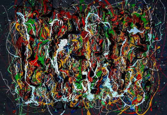 - Revive - LARGE FORMAT! Modern painting in Jackson Pollock style.