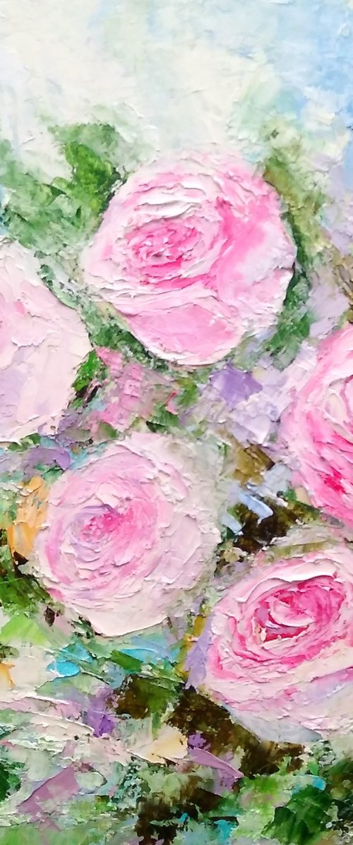 Roses Painting Bouquet Artwork Flower Wall Art by Yulia Berseneva