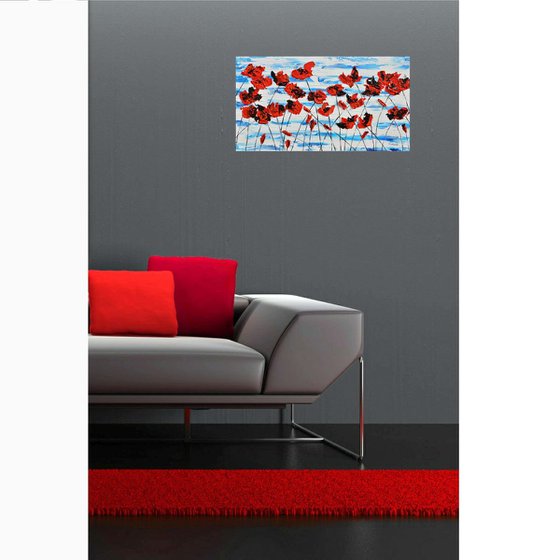 Red Poppies 1 90x50cm