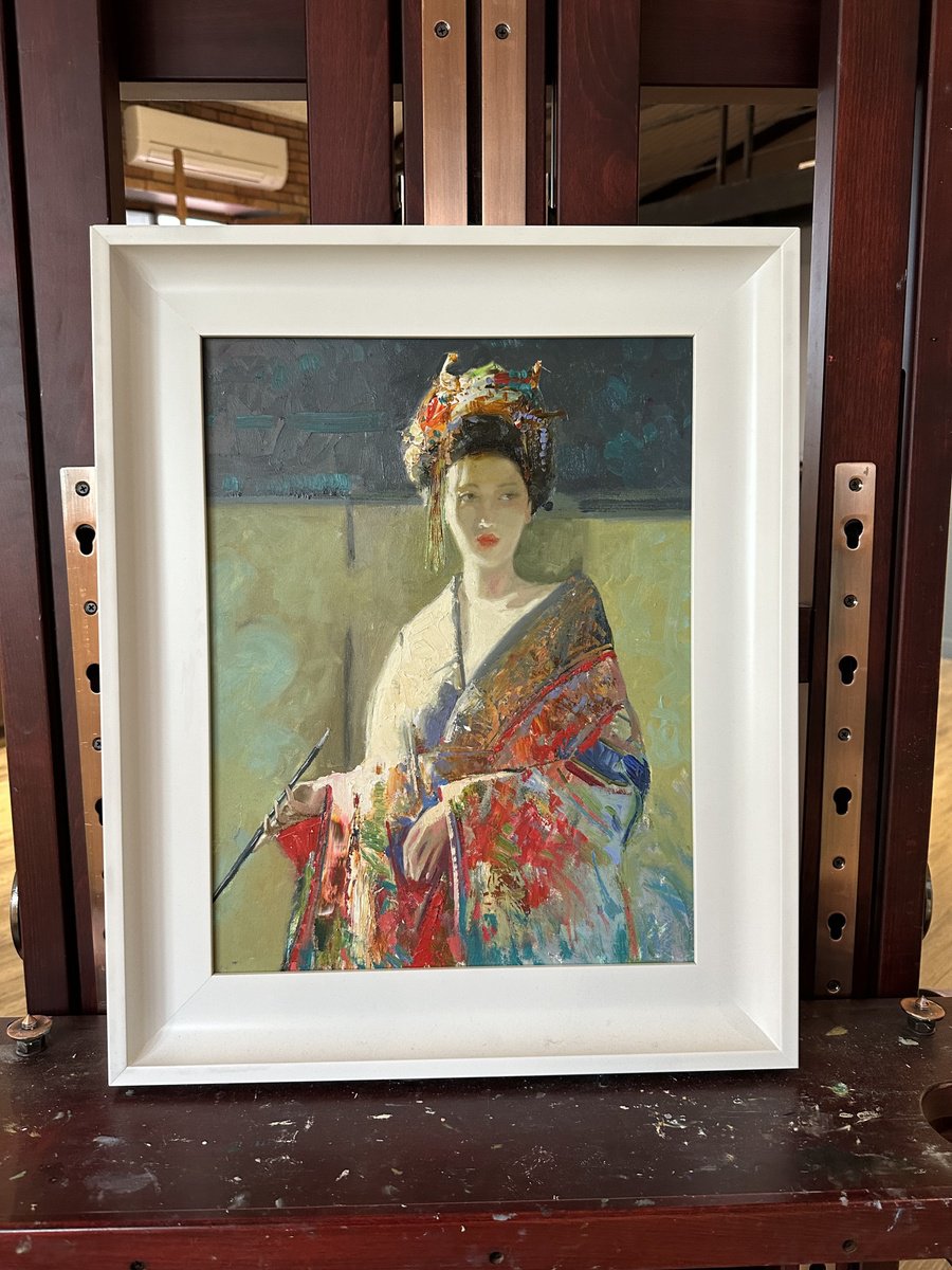 Original Oil Painting - Japanese Girl by Khanlar Asadullayev