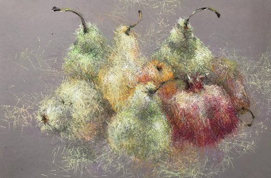 Autumn fruits. Original art, gift, one of a kind, handmade painting.