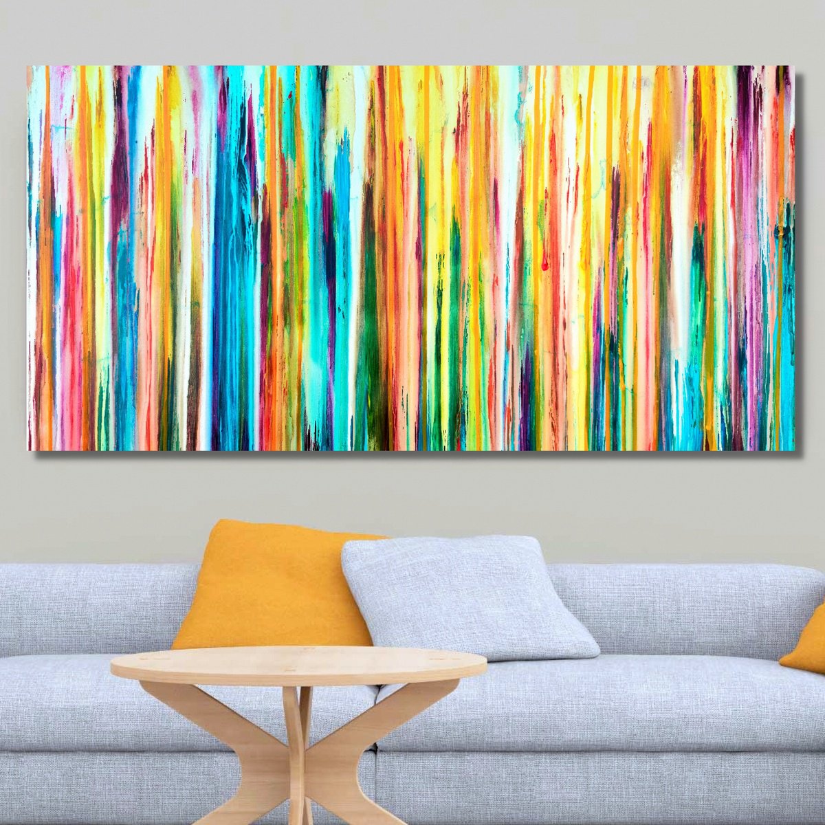 Abstract Landscape Acrylic Painting By Carla Sa Fernandes, 47 X 24, The Emotional Creation #328, Original Artwork