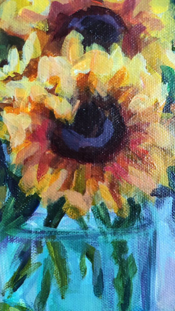 Still life with sunflowers Bouquet in vase