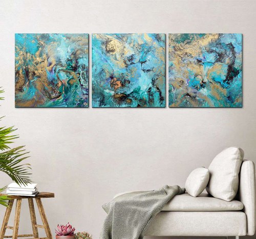 Summer vibes  Triptych by Areti Ampi