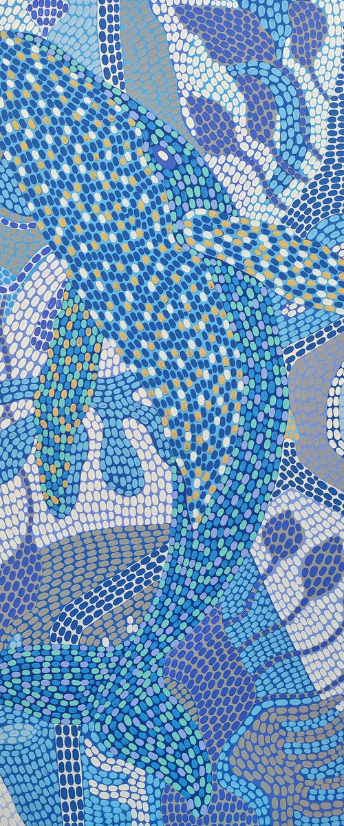 Whale in a Mosaic Sea by Oxana Lazari