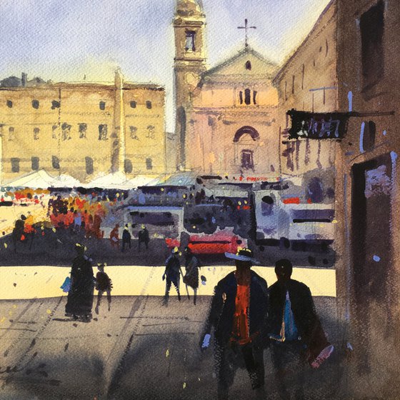 The Market Square of the Italian town of Jesi