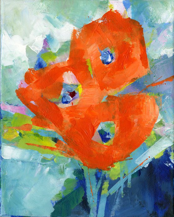 Orange Crush - Floral Painting by Kathy Morton Stanion