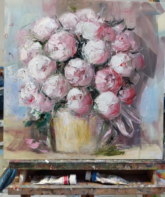 Bouquet of pink  peonies