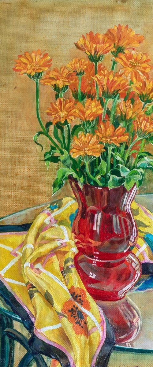Orange Marigolds by Alona Lesnichenko