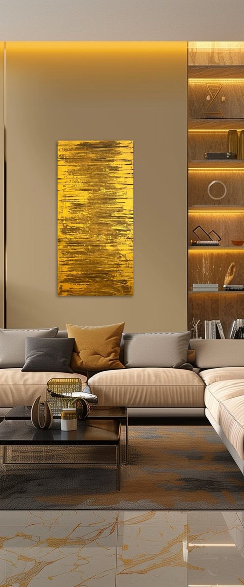Golden Fire 50x100x2 cm by Exclusive Arts