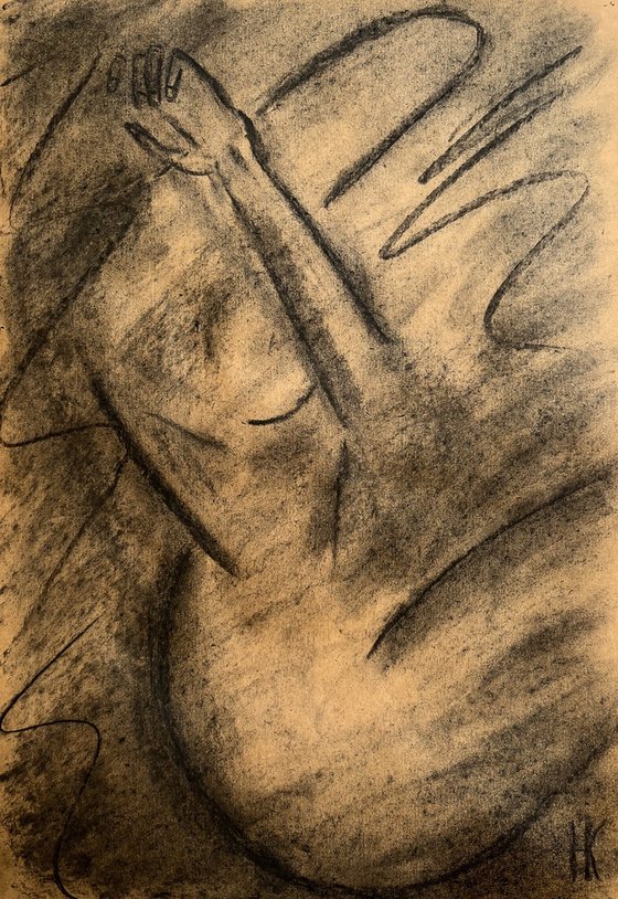 Woman Nude Charcoal art