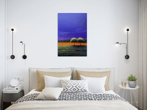 'Solaris Dreamfields XX' Surreal Landscape Oil Painting