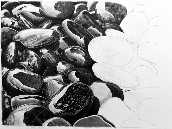 Wet Pebbles #2 (Pencil Drawing)