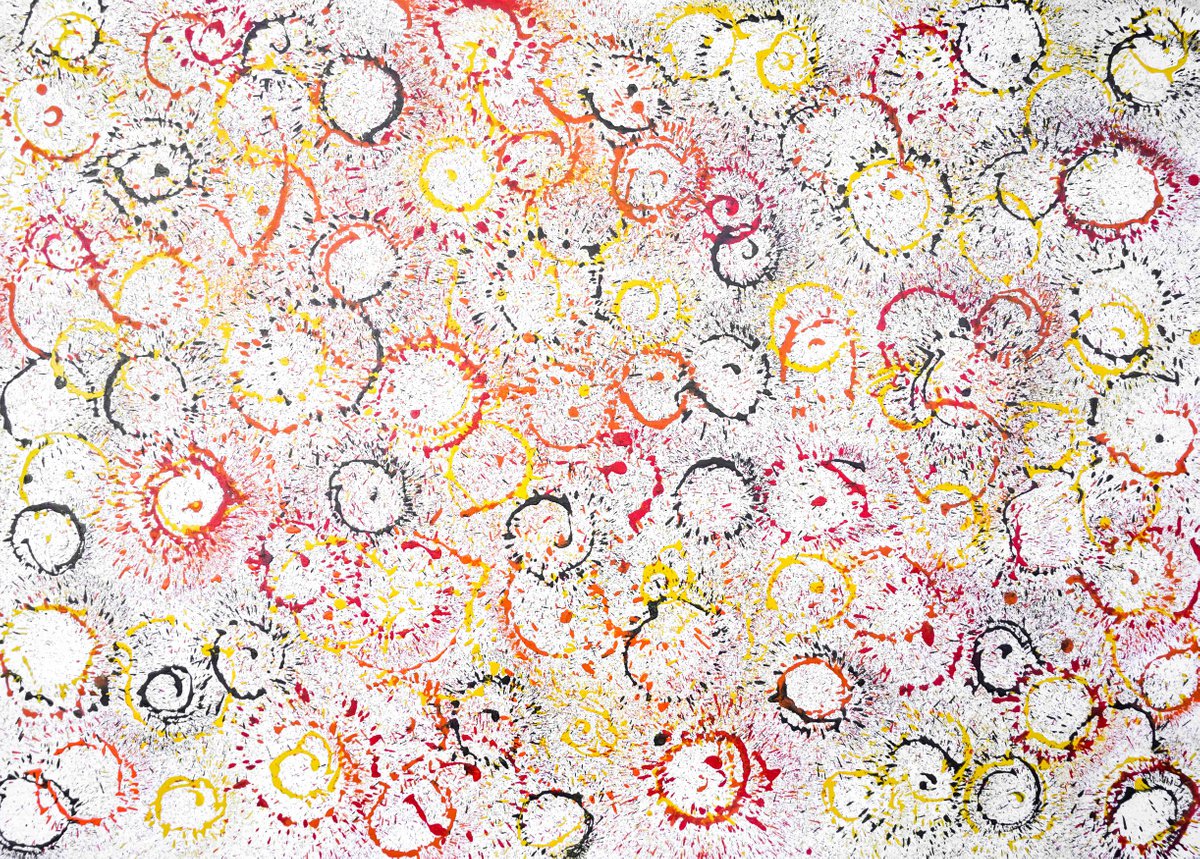 Abstract Acrylic Painting By Sumit Mehndiratta, 53 X 36", Composition No. 301, Original Artwork