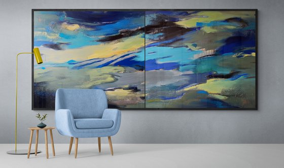 XXXL Super big painting - "Ocean dream" - Abstraction - Bright abstract - Expressionist abstraction