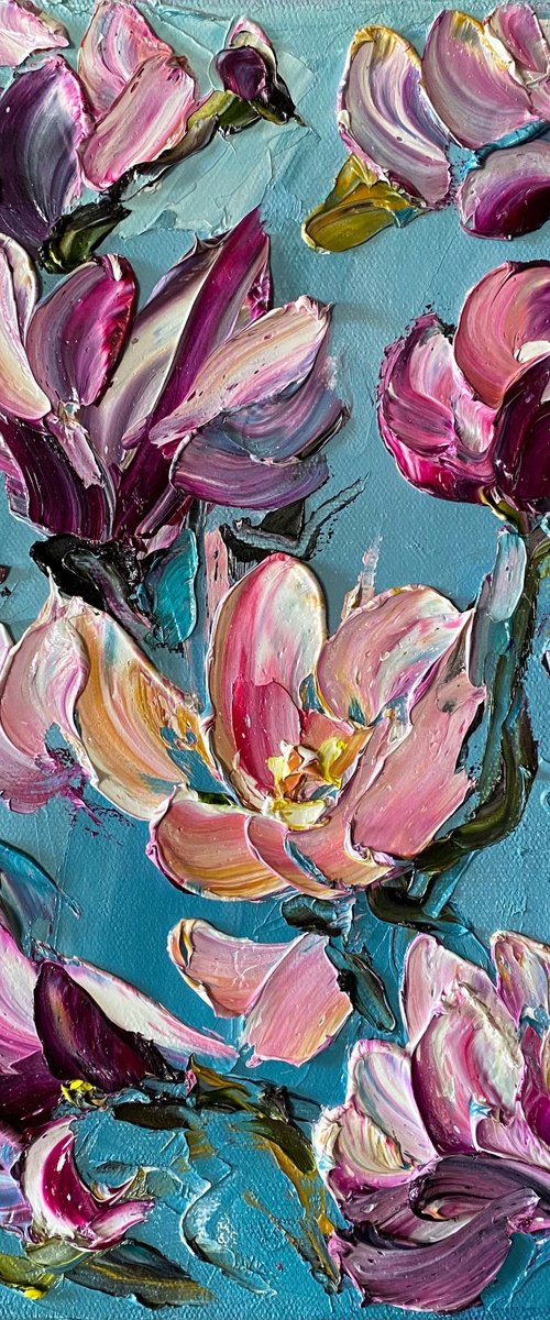 Magnolia on Grey III by Mily Art