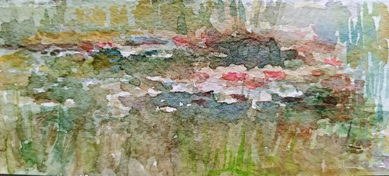 Water lilies. Sketch #1. Original watercolour painting.