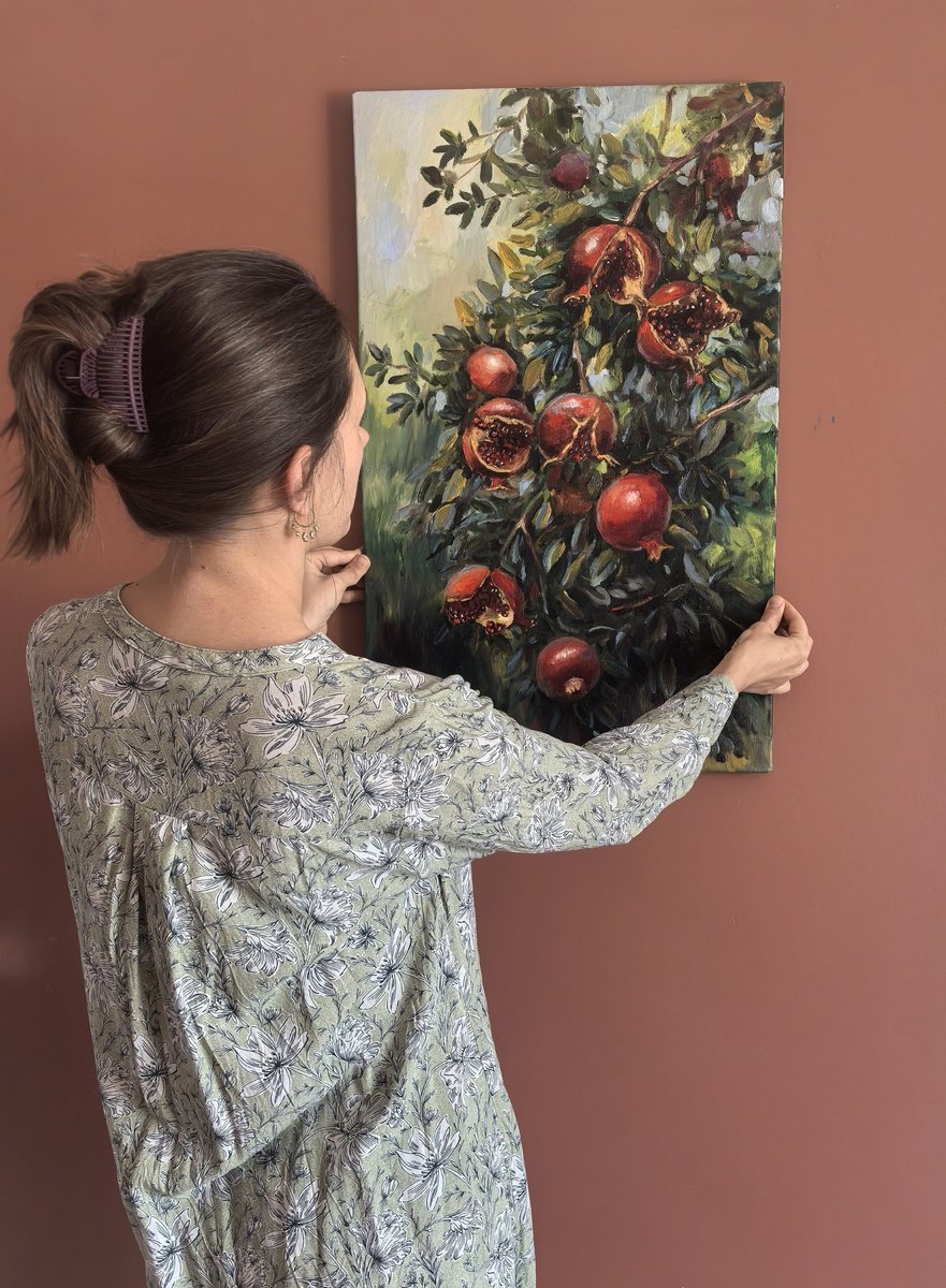 Pomegranate Tree By Leyla Demir, 20 X 31, Artwork For Sale On Artfinder