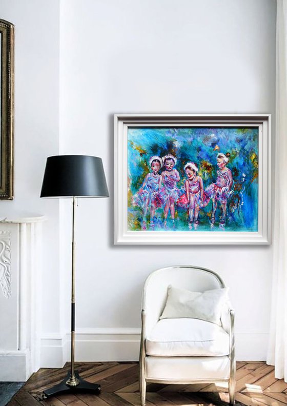 Innocence/  Ballet dancers Framed 46 cm × 56 cm