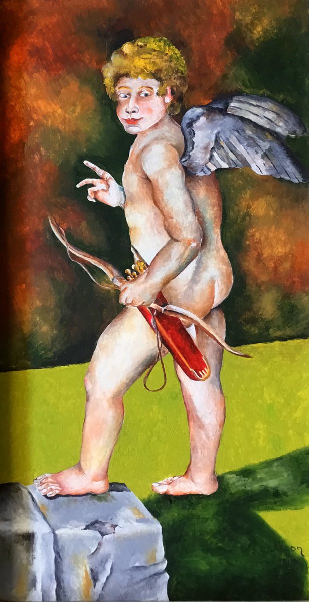 Portrait Oil Painting By Jg Wilson, 9 X 16, Eros, Original Artwork