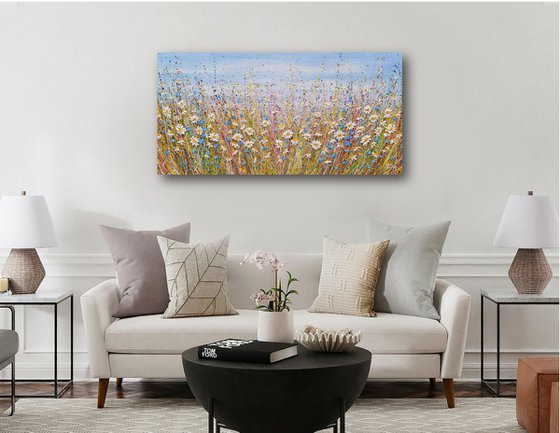 Summer Daisies - wildflower meadow painting