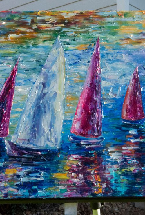 Wind on Sails by Lena Owens at OLena Art