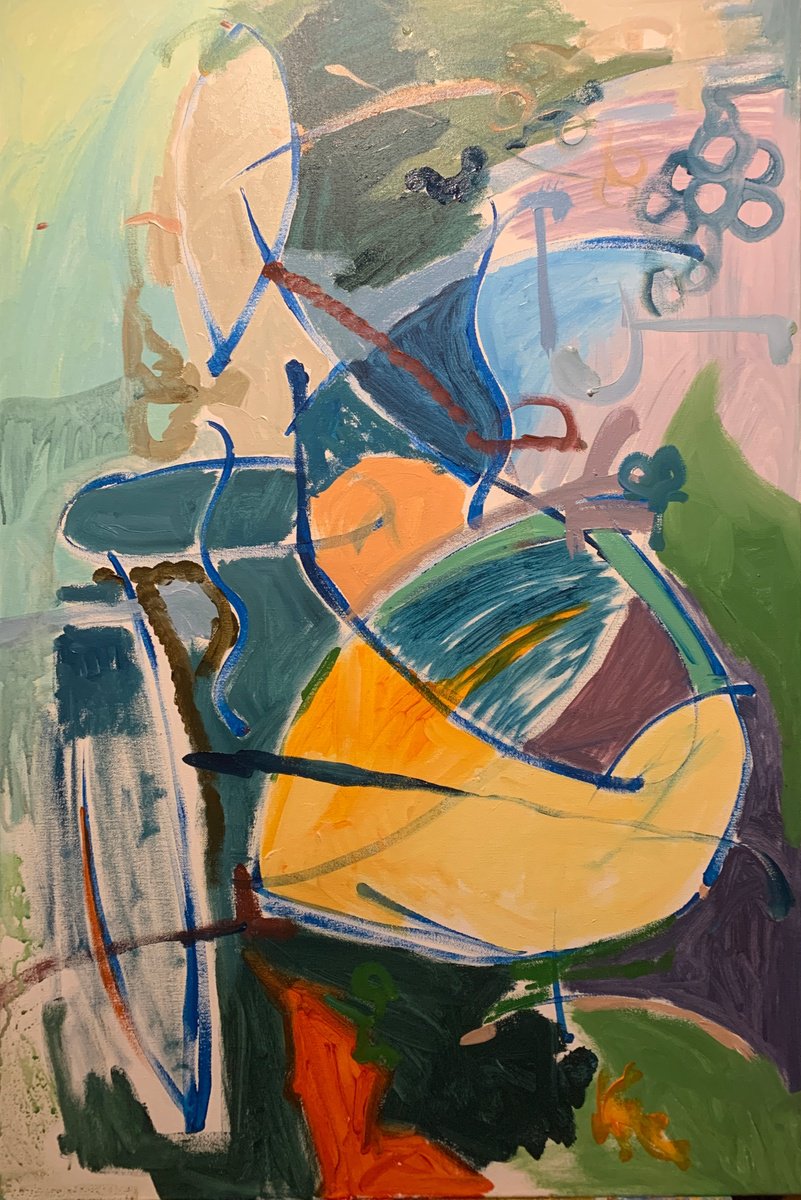 Abstract Acrylic Painting By Hanna Bell, 24 X 36, I