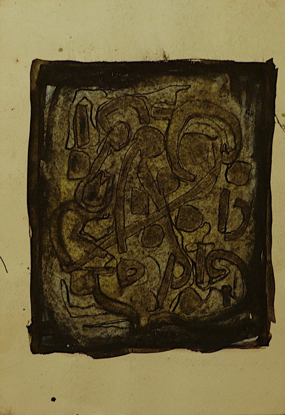 Hieroglyphic Abstract, 14x21 cm