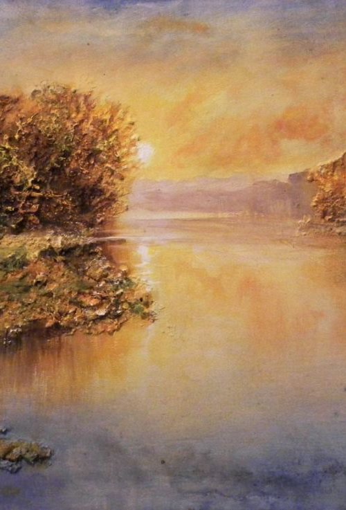 Impression.... sunset on the Danube by Ivan  Grozdanovski