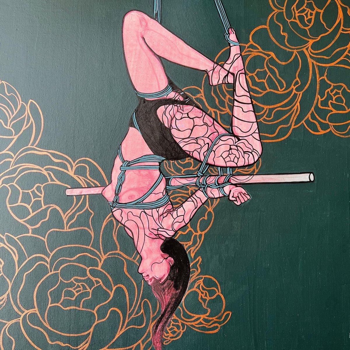 Shibari green by Tetiana Cherevan