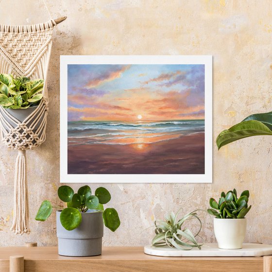 Peaceful beach sunset