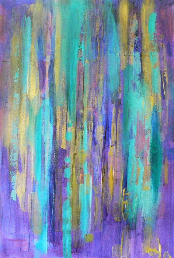 The Midas touch #2 (abstract in blues, purples and gold tones)