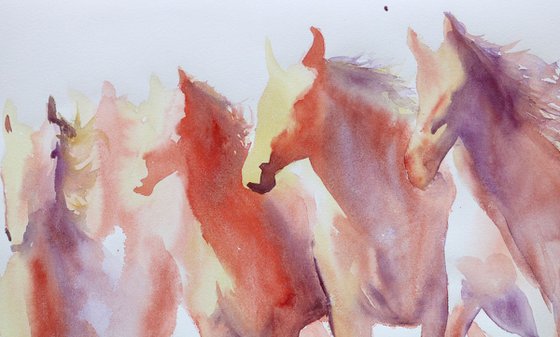 Horse painting large - "Wild and Free"